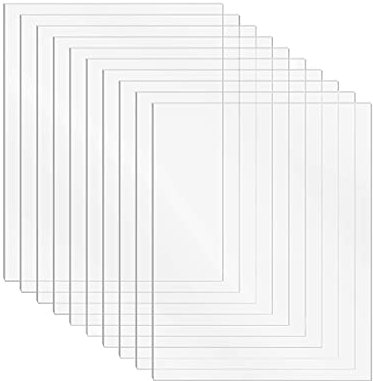 DARENYI 10 Pièces Plaque Acrylique Transparente 1mm Feuilles Acryliques Transparentes pour Verre du Cadre Photo L'affichage des Projets Peinture (15 x 10 cm)