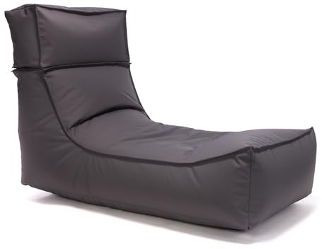 Ecopuf Camel - Pouf pour Chaise Longue - Puff Fauteuil pour extérieur imperméable avec appuie-tête Repose-Pieds Amovible – Chaise Longue en Polyester Oxford 600D imperméable