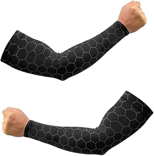 Jzhen 1 Par Manguitos Ciclismo, Mangas de Protección UV, Mangas del Brazo Hombre y Mujere, Manguitos Deportivos para Ciclismo Baloncesto Corriendo Golf