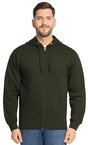 Fruit of the Loom unisex-adult Eversoft Fleece Hoodies, Pullover & Full Zip, Moisture Wicking & Breathable, Sizes S-4x, Duffle Bag Green Full Zip, S