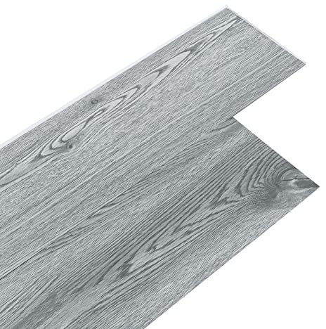 INMOZATA 21Pcs Self-Adhesive PVC Flooring Planks Floorboard Planks Waterproof Floor Stickers for Kitchen Bathroom Home Floor Tile 91.5 X 15.2CM （Light Grey）