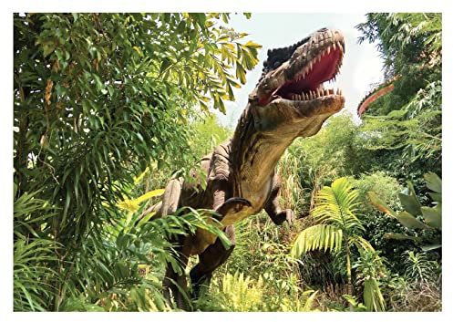 Carta da parati fotografica con dinosauro T-Rex effetto 3D per cameretta dei bambini, con colla, per camera dei ragazzi, in tessuto non tessuto (208 x 146 cm)