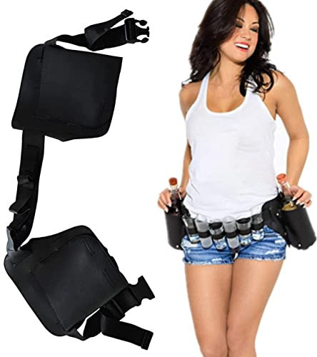 JPSDOWS Cintura Porta lattine di Birra | Cintura da Birra con Cinturino in Vita Regolabile | Birra da da Esterno con portabottiglie per Escursionismo, Pesca, Caccia, Passeggiate con Il Cane