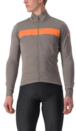 CASTELLI 4521503-064 RADDOPPIA 3 JKT Giacca UOMO NICKEL GRAY/RED ORANGE Taglia M