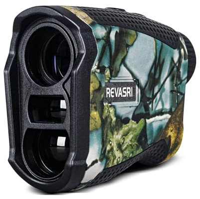 Jagd-Entfernungsmesser REVASRI Laser-Entfernungsmesser für Jagd/Bogenschießen 1200 Y/M, 6,5-fache Vergrößerung, IP54 wasserdicht, Geschwindigkeitsmessung/Zielerfassungstechnologie, All-in-One-Funktion