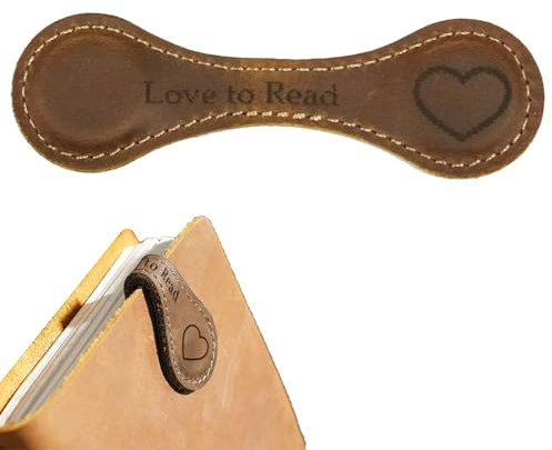Ruzister Marque-page magnétique en cuir vintage personnalisé avec amour pour la lecture, gravure, texte motivant, clip de marquage de livre, cadeau