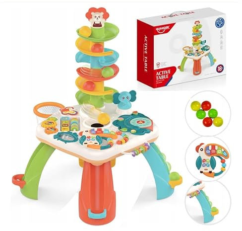 Coil Aktivitätentisch für Babys und Kinder, interaktiver Kugelbahn- und Rutsche-Spieltisch, Lernspielzeug