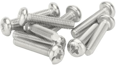 M4 (4mm x 35mm) Pozi Pan Head Machine Screws - BZP Steel (Pack of 20)