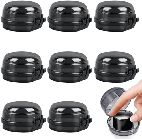 JAWUZ 8 Stück Herdknopf Kindersicherung,Herdschutz Kinder Drehknöpfe,Herdschutzgitter Montage Ohne Knopf Demontage,Herdknopf Kindersicherung(schwarz)