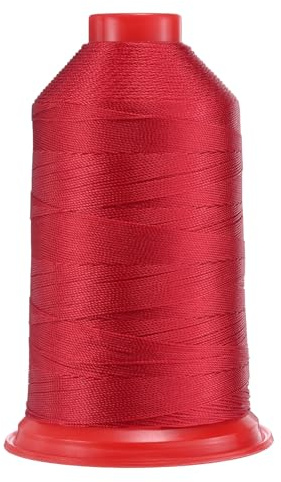QUARKZMAN 962 Yardas Hilo de Coser de Nylon Bondado Tamaño 630D/3 Rojo | Hilo de Tapicería de Nylon Resistente, Hilo para Exteriores, para Cuero Jeans Y Tejido Artesanal Máquina DIY