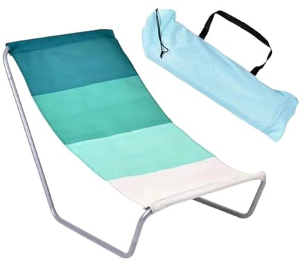 Folding Lounge Chair, Sun Lounger Bag, Lightweight Breathable Fabric Adjustable Recline Compact Portable Space Saving, Poolside Chair for Swimming Pool Vacation Summer, 38.58x18.11x23.23x7.87Inches
