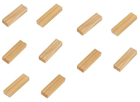GIWFBQTR 10 Piezas Portatarjetas de Madera Porta Carteles de Madera Soporte para NúMeros de Mesa Soporte para Fotos Portatarjetas de Visita con Nombre