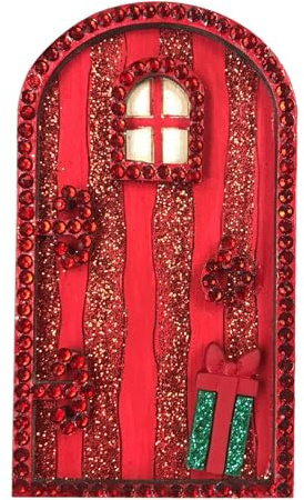 TENYELE Colorido accesorio de madera para jardín, decoración de puerta, adorno de boj para patio, ventana, estatuas de cuentos de hadas, decoración romántica, ambientes, mejorador, idea de regalo de