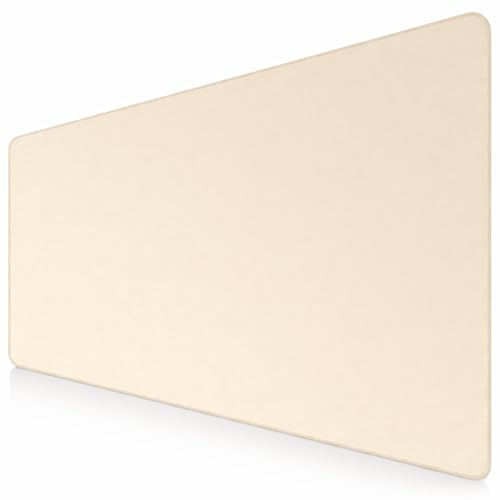 Sidorenko Gaming musmatta XXL i sandbeige – stor musmatta 900 x 400 mm – halkfritt skrivbordsunderlägg för kontor – skrivbordsmatta med fransfria kanter – exakt och hållbar stor musmatta