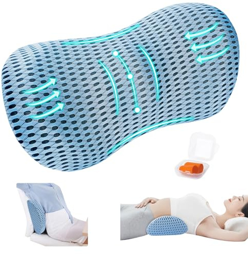 Kulamo Cojín Lumbar, Almohada De Apoyo para La Cintura, Almohada Lumbar Dormir, Funda Lavable Extraíble, Cojín Lumbar De Espuma Viscoelástica para Cama, Sofá, Coche, Silla De Oficina