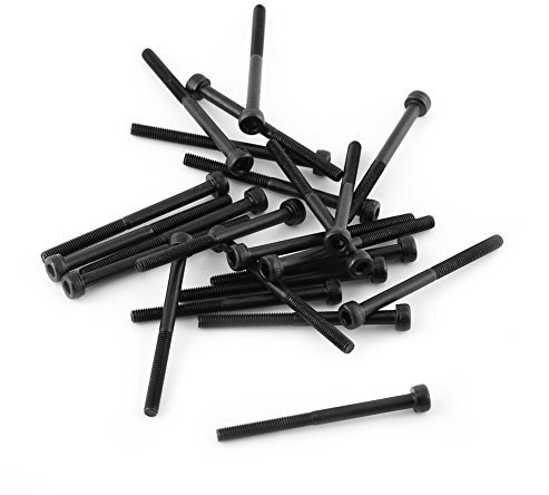 24 Stück M3x40mm Schwarz Innensechskant Schrauben, 12,9 Grad Legierung Kohlenstoffstahl Maschinenschrauben, Teilweise mit Gewinde, Schlichtes Finish Zylinderkopfschrauben