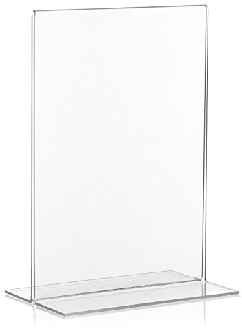 VITAdisplay-10 stycken Vitaskärm DIN A5-bordsstativ, reklamstativ som T-stativ, T-stativ av original PLEXIGLAS