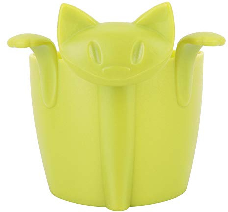 Praktische Nette Katze Form Silikon Tee Ei Gesundes Teesieb Filter Tee-Set Zubehör für Home Office MEHRWEG VERPAKUNG(Grün)