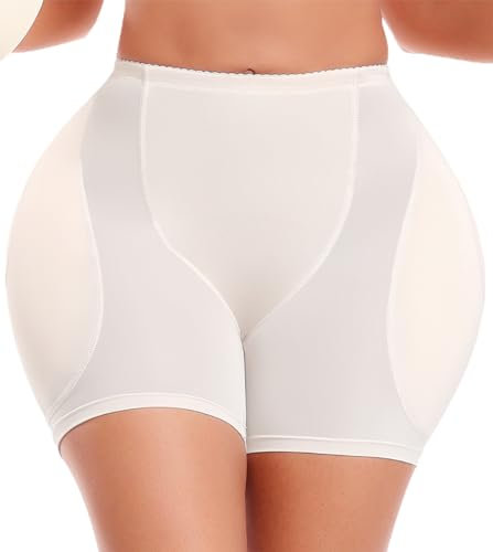 YINGKE Damen Miederpants Gepolstert Po Push Up Butt Lifter Miederhose Kontrolle Shapewear Figurformender (XL, Niedrige Haut)