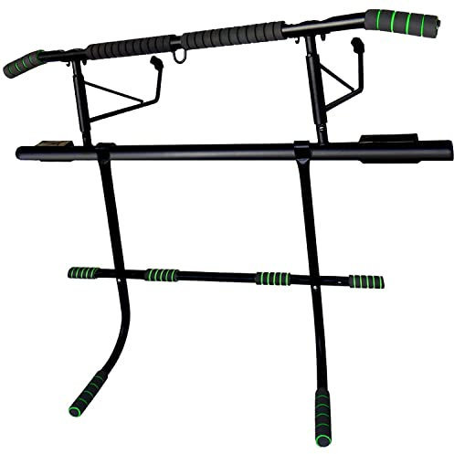 RPM Power Door Pull Up Bars - Heavy Duty Door Pull Up/Chin Up/Dip Station for Door Frames & Floor Exercises (EVO Pull Up Bar & Dip Station)