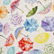 Stoff Baumwolle Meterware Regenschirm bunt Carnaby Street Dekostoff Digitaldruck Aquarell