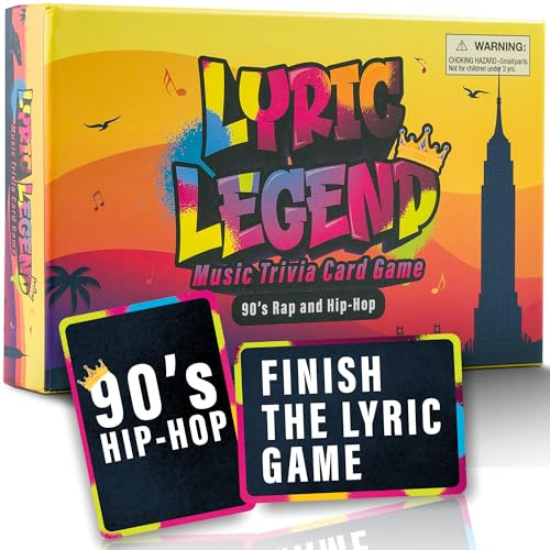 Lyric Legend 90s Hip-Hop and Rap Music Trivia - Adult Games for Game Night - Good for Groups – Finish The Lyrics Party Game - Multiple Choice, Listen While You Play with Included Playlist!