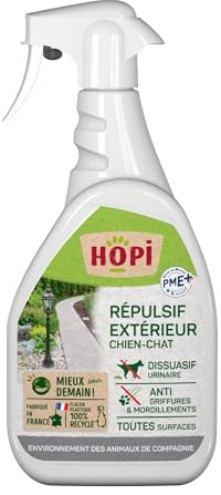 HOPI Repulsif Chat et Chien Exterieur 500 ml - Extraits de Plantes et d’Huiles essentielles - Favorise l’éducation des Chiots et Chatons - Convient à tous types de supports - Fabriqué en France