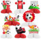 Jollyboom Football Birthday Party Table Decorations Red and White, 8PCS Football Honeycomb Centerpieces, Double-Sided Soccer Love Table Toppers for Boys Sports Soccer Theme Birthday Party Supplies