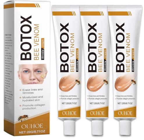 3 Stück Furzero Bienengift Anti-Falten-Creme, Bee Venom Wrinkle Removal Cream, Bee Venom Anti-Wrinkle Firming Cream Für Gesicht Und Hals, Fuzero Bienengift Feuchtigkeitscreme Für Alle Hauttypen