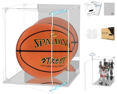 Acrylic Display Case with Mirrored Back & Base, Magnetic Door(12x12x12inch)