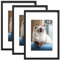 RUN HELIX 3 Pack Bilderrahmen A4, Bilderrahmen Din A4 Schwarz, Kann Auf Den Schreibtisch Gehängt Oder Gestellt Werden Fotorahmen, Posterrahmen für Wohnzimmer, Schlafzimmer, Arbeitszimmer