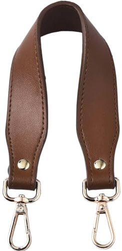 CALFOVERA Asa Corta de Repuesto para Bolso de Mano de 36.5cm, de Piel Sintética Marrón, con Correas de Hombro Planas de 3cm de Ancho Y Cierres de Aleación para Bolsos de Mano Bajo el Brazo, Carteras