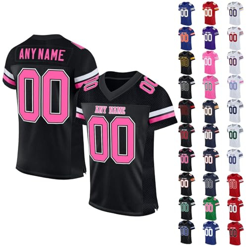 Maillot Personnalisé de Football Américain, pour Enfants, Adultes, Garçons, Filles, Hommes et Femmes, T-Shirt Personnalisé avec Nom, Numéro et Logo (4)