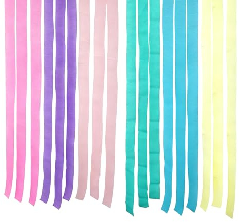 Carta crespa colorata, 6 rotoli da 22 m, in colori pastello, per decorazioni per feste, fai da te, compleanni, matrimoni, baby shower, sfondo e decorazioni per la casa
