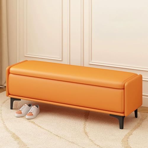 Ottomane moderne tapissée avec rangement - Banc rectangulaire élégant pour chambre à coucher, vestiaires, magasins de vêtements, salons de coiffure, grande capacité de charge de 400 kg, meuble de