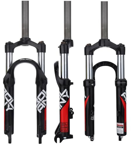 HZXQCVB 20Zoll Mechanische Gabel 100mm Federweg Aluminiumlegierung Mountainbike Federgabel 1-1/8 Zoll Gerades Rohr QR 9 X 100mm Manuelle Verriegelung