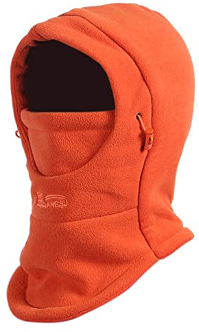 TRIWONDER Kids Winter Hats Balaclava Ski Mask for Boys Girls Toddlers Windproof Adjustable Cold Weather Face Mask Neck Warmer (Orange)