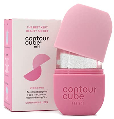 Contour Cube Mini - Revolutionary Ice Roller for Sculpting & De-Puffing - Face Ice Roller & Massager - Ice Mold for Face - Compact Skin Care Tools for Daily Skincare & Travel - Original Pink