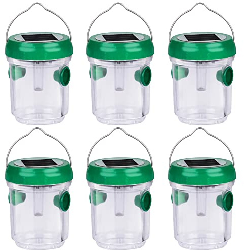 6X LED Solar Wespen und Mückenfalle Insektenfalle Wespenabwehr Wespenschutz Moskitofalle Mückenschutz