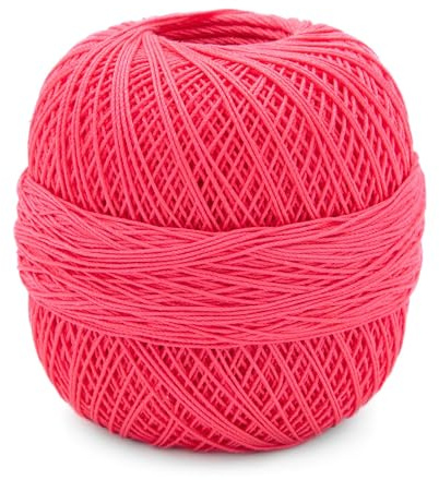 Häkelgarn 10 von Gründl, Filethäkelgarn,Stärke 10, 50 g / 280 m,100% Baumwolle, NS 1,25-1,5 (08 erdbeerrot)