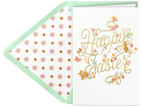 Hallmark Signature Easter Card (Bunnies and Butterflies) Vintage Easter Card Design