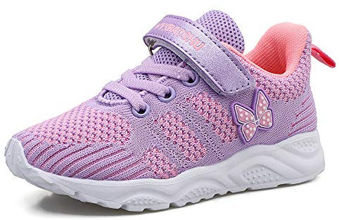 WYSFLY Baby Mädchen Trainer Kleinkind Mädchen Turnschuhe Kleine Kinder Erste Wanderschuhe Atmungsaktive Leichte Freizeitschuhe Violett Size 25