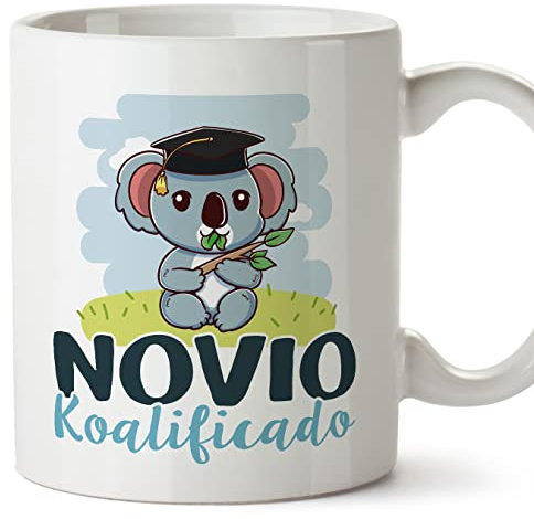 MUGFFINS Tazas para NOVIO - En Español - Koalificado/koalificada - 11 oz / 330 ml - Regalo original y divertido
