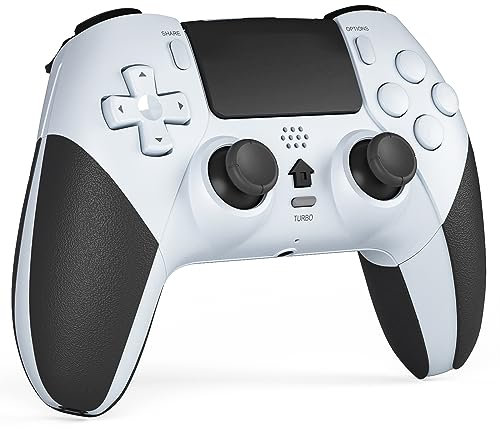CHEREEKI Controller für PS4, Bluetooth-Controller mit 2 Programmierbaren Tasten, Wireless Gamepad mit Doppelter Vibration, 6-Achsen-Gyro-Sensor, Touchpad, Integrierter Lautsprecher