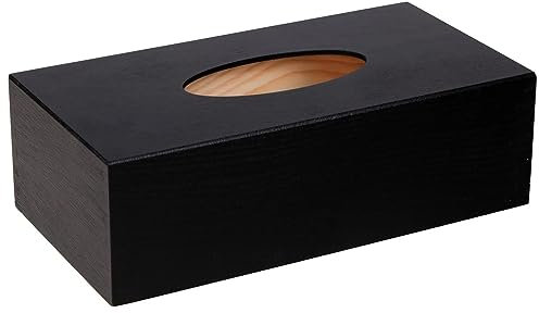 Wooden World - Taschentuchhalter, stilvolle Holzbox für Taschentücher in Schwarz