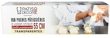Rouleau de 100 poches pâtissières à usage unique 55 cm