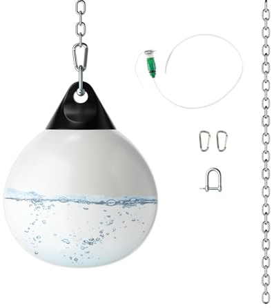 KOMFOTTEU Sacco da boxe per boxe, sacca da allenamento, riempibile, 50 kg, con tubo dell'acqua, catena in metallo e moschettone, sacchetto speciale per adulti e ragazzi (bianco)