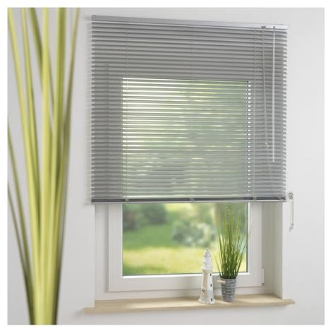 Aluminium-Jalousie, Wand -und Deckenmontage, Breite: 180 cm/Länge: 160 cm, Farbe: Silber