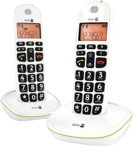 Doro PhoneEasy 100w Duo DECT Telefono cordless (vassoio, vivavoce) bianco