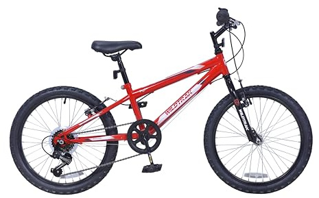 Wildtrak Omega - Rueda de 20, Bicicleta de acero para niños, seis velocidades - Rojo